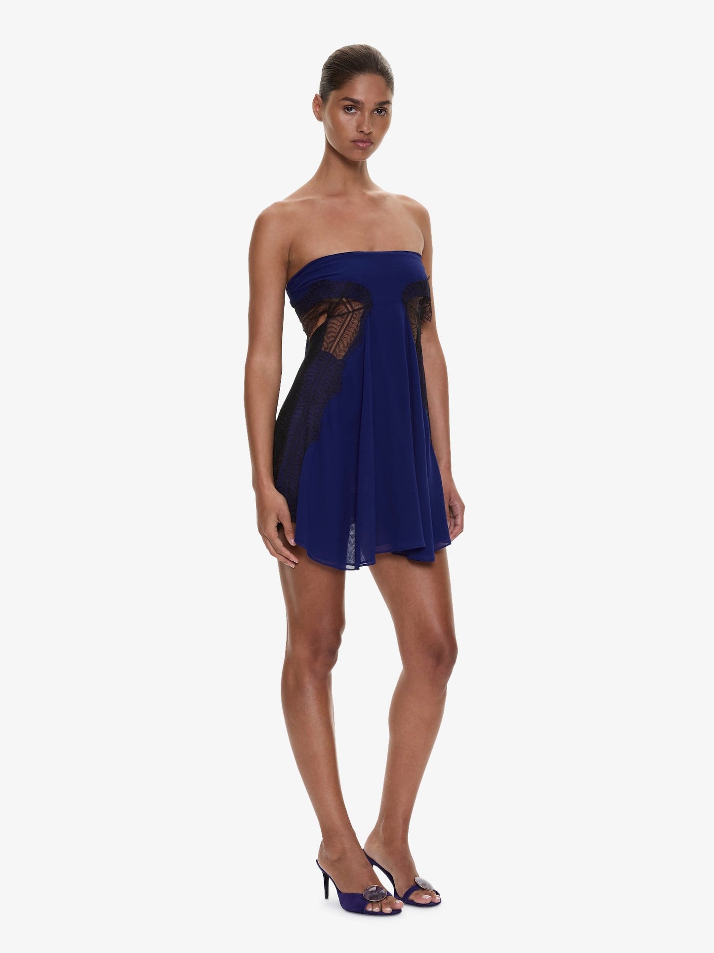 CHRISTOPHER ESBER Aira Strapless Lace Mini Dress (Black)