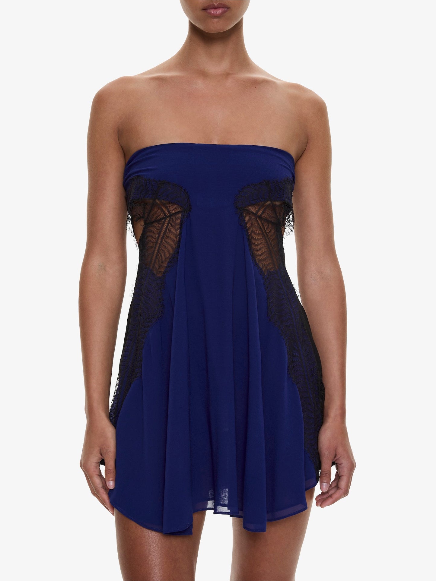 CHRISTOPHER ESBER Aira Strapless Lace Mini Dress (Black)