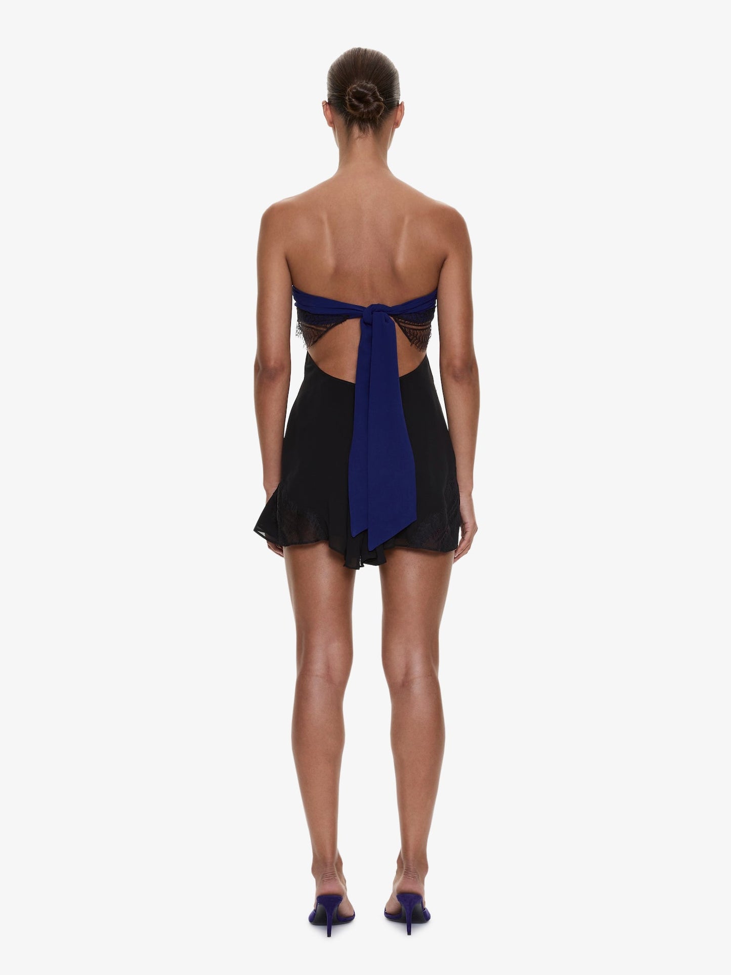 CHRISTOPHER ESBER Aira Strapless Lace Mini Dress (Black)