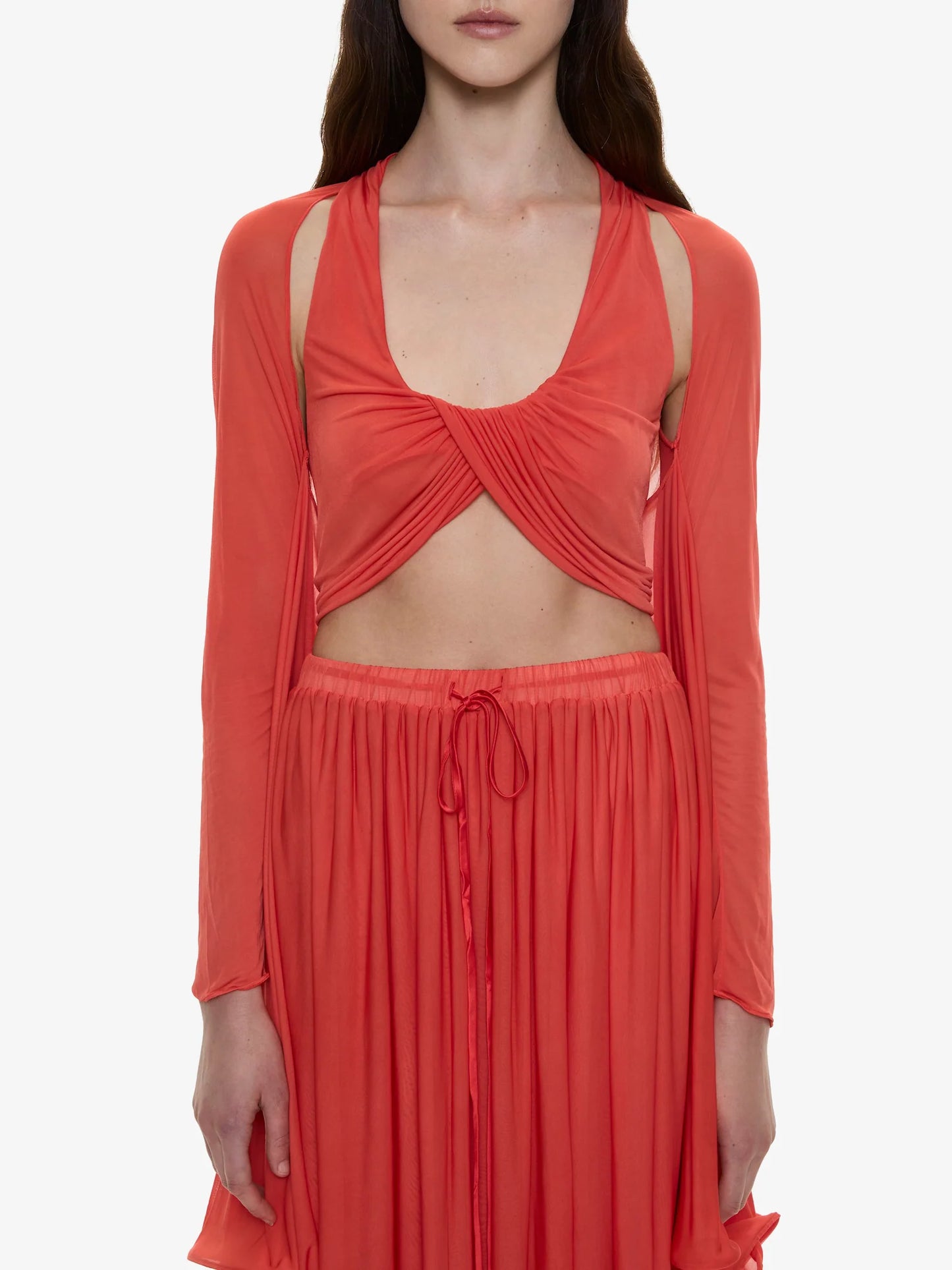 CHRISTOPHER ESBER Daya Cutaway Drawstring Dress (Paprika)