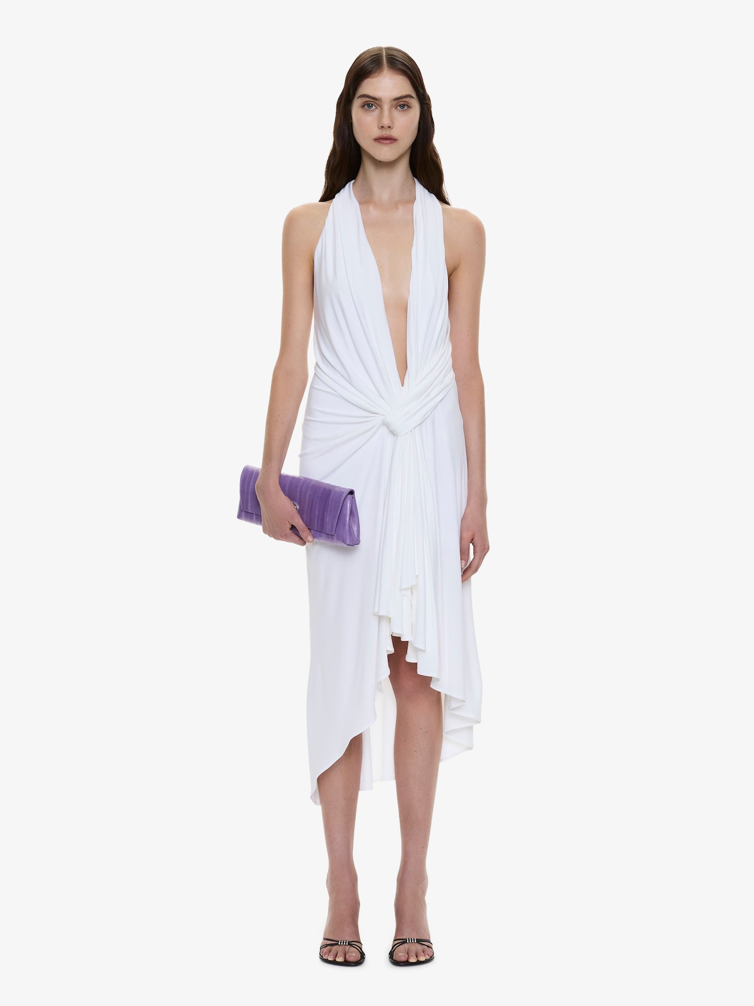 Image of Dresses. Product name - Spire Cascade Midi Dress in White colour by brand - CHRISTOPHER ESBER