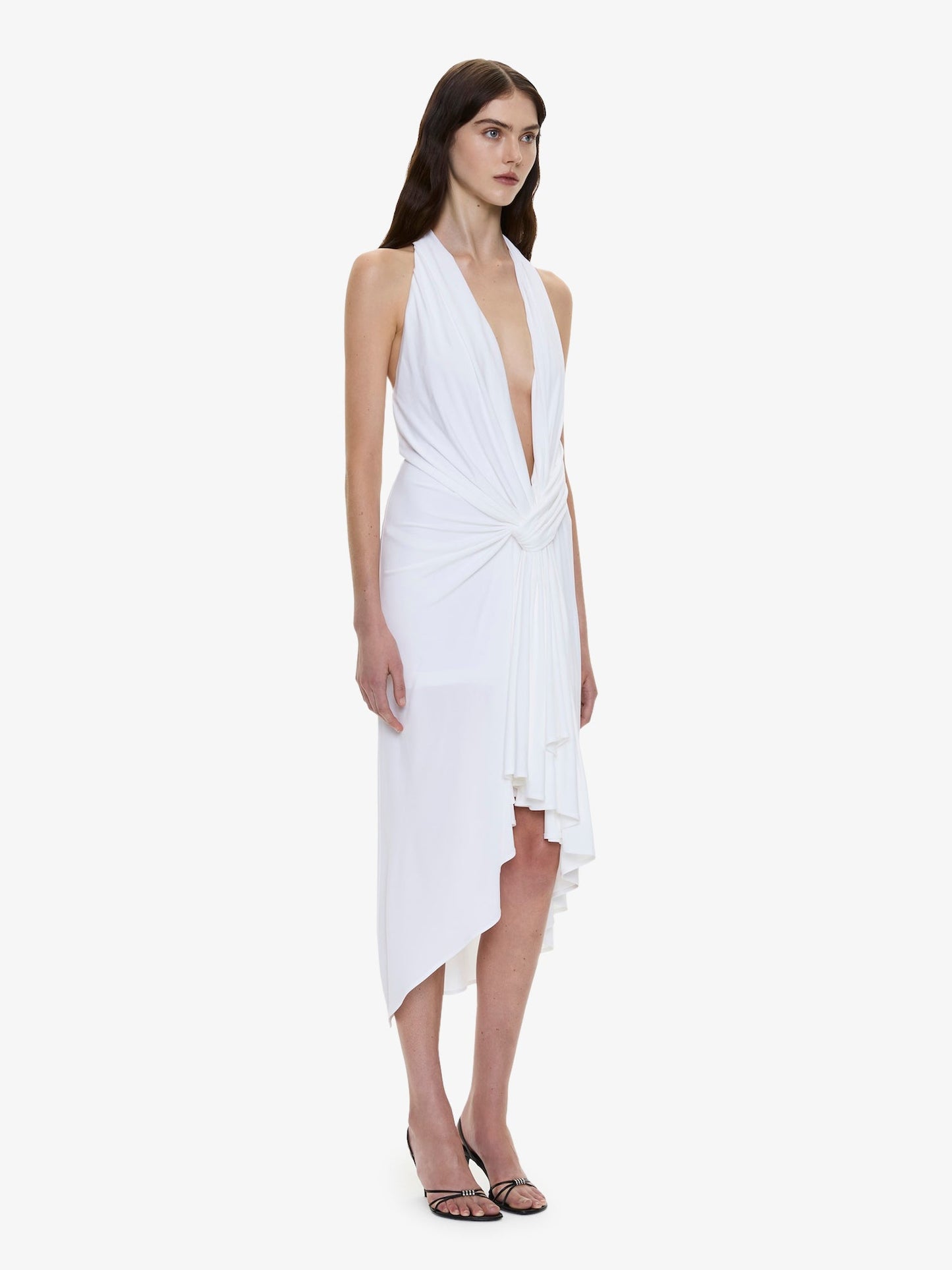 CHRISTOPHER ESBER Spire Cascade Midi Dress (White)