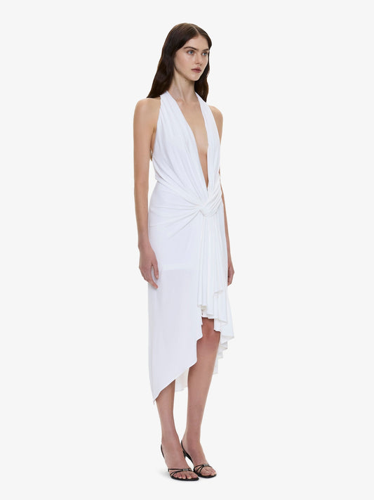 CHRISTOPHER ESBER Spire Cascade Midi Dress (White)