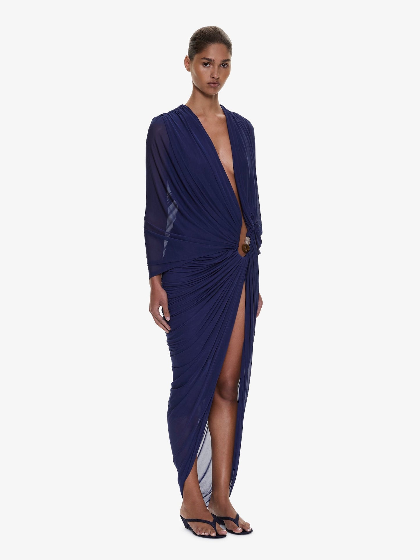 Christopher Esber Helix Crystal Draped Dress (Ink)