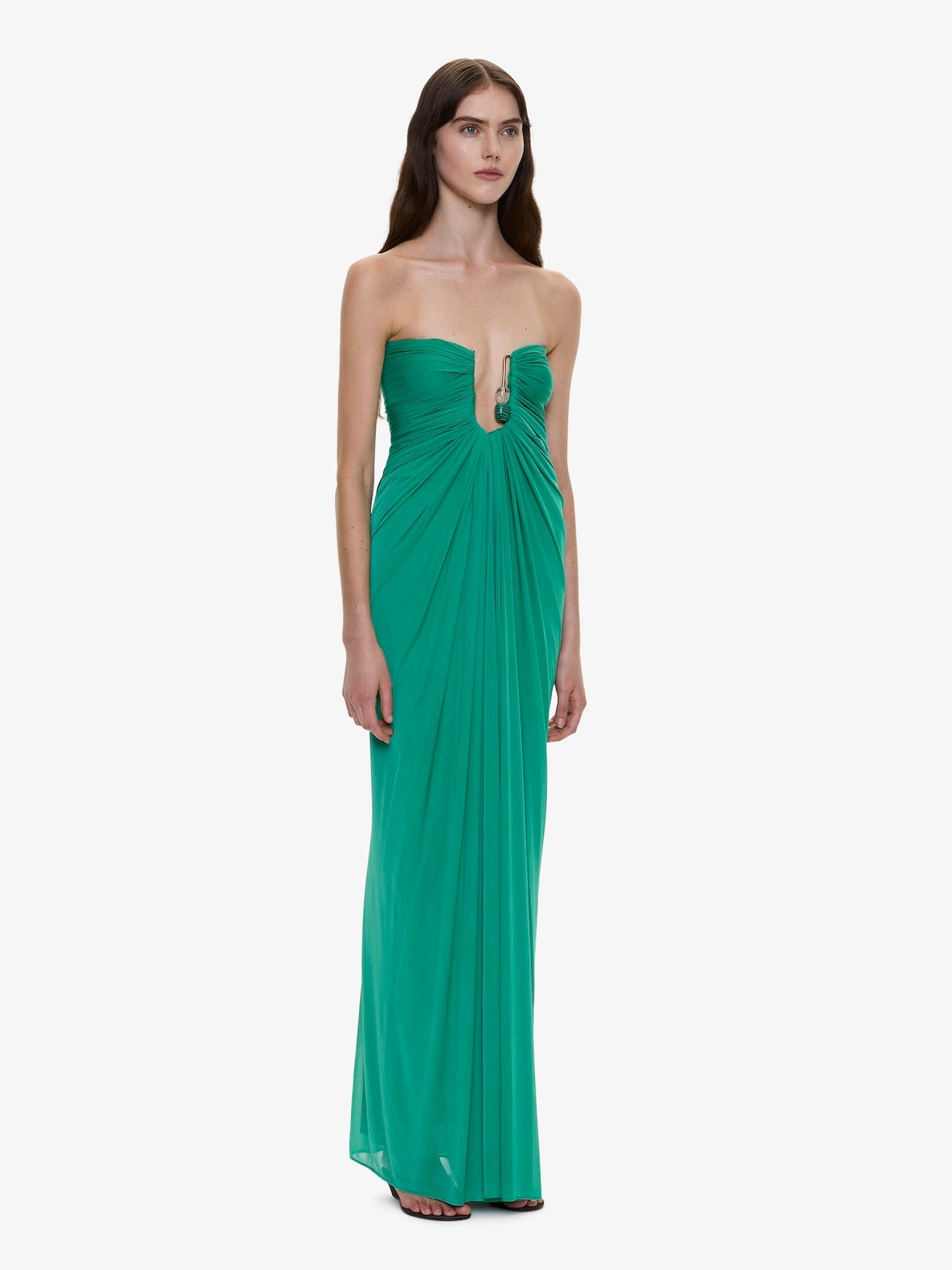 Christopher Esber Helix Crystal Strapless Gown (Paprika)