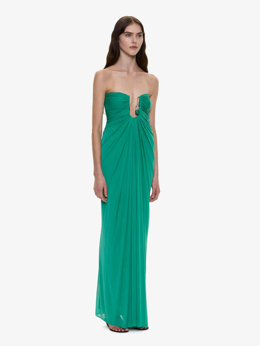 Christopher Esber Helix Crystal Strapless Gown (Paprika)