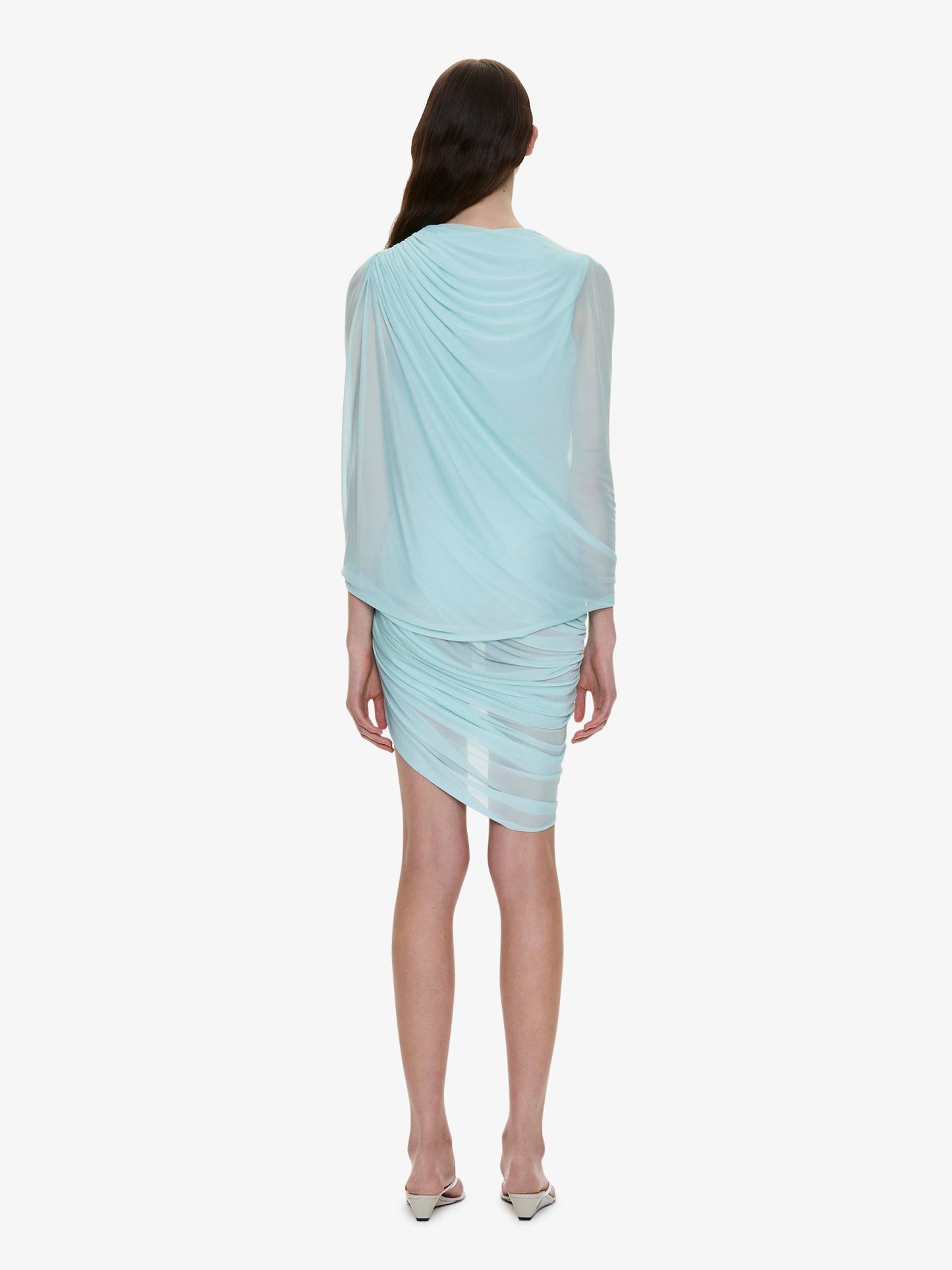 Christopher Esber Helix Crystal Draped Mini Dress (Mint)