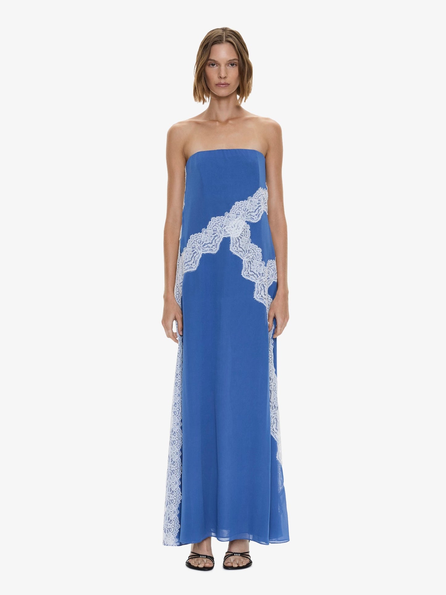 Image of Dresses. Product name - Verve Lace Strapless Dress in White colour by brand - CHRISTOPHER ESBER