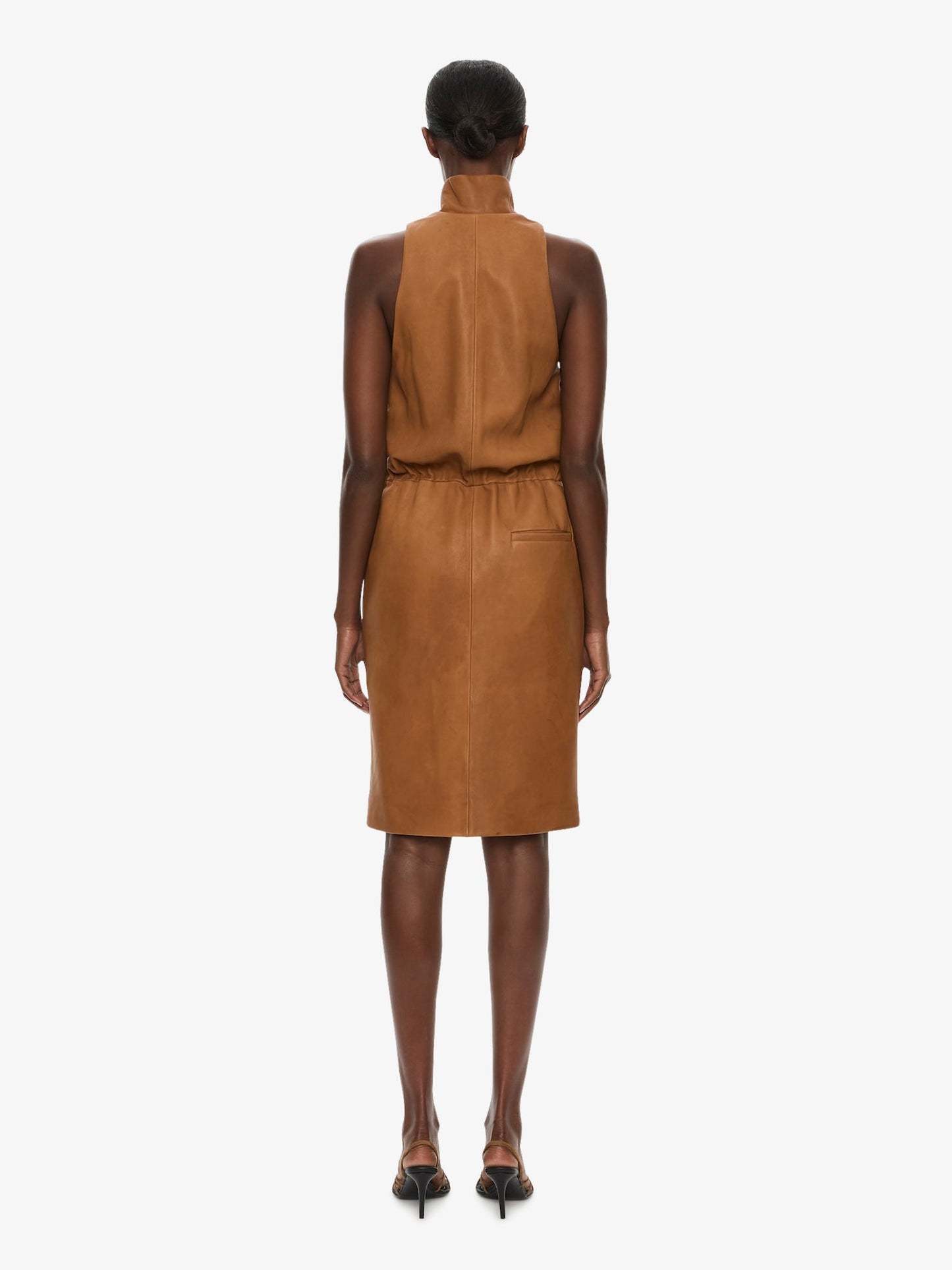 CHRISTOPHER ESBER Dannie Leather Zipped Dress (Cognac)