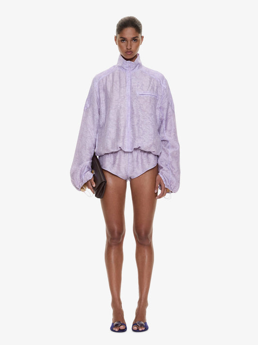 Image of Dresses. Product name - Light Leak Jacquard Zipped One Piece in Lilac colour by brand - CHRISTOPHER ESBER