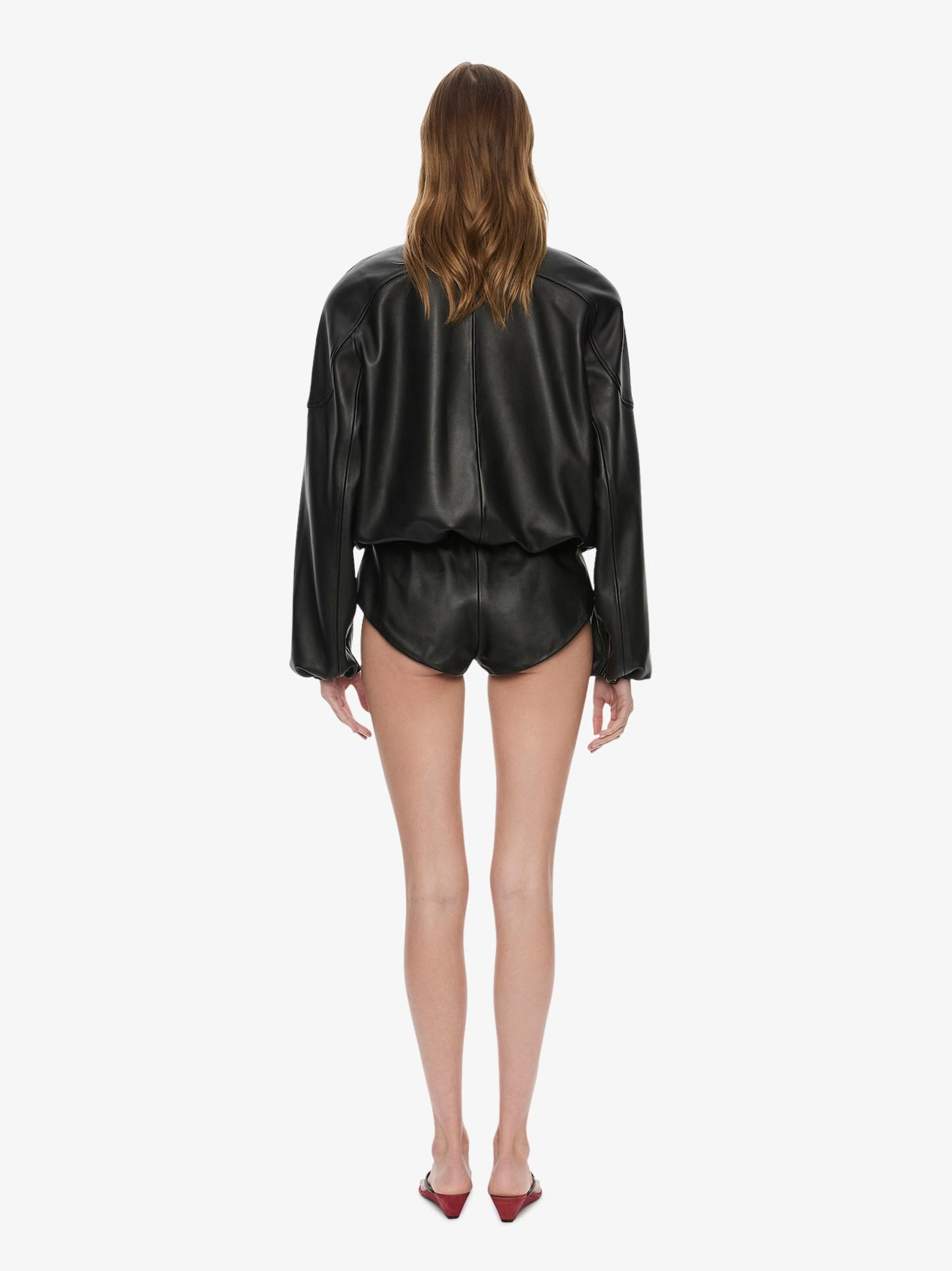 CHRISTOPHER ESBER Dannie Leather Zipped One Piece (Black)