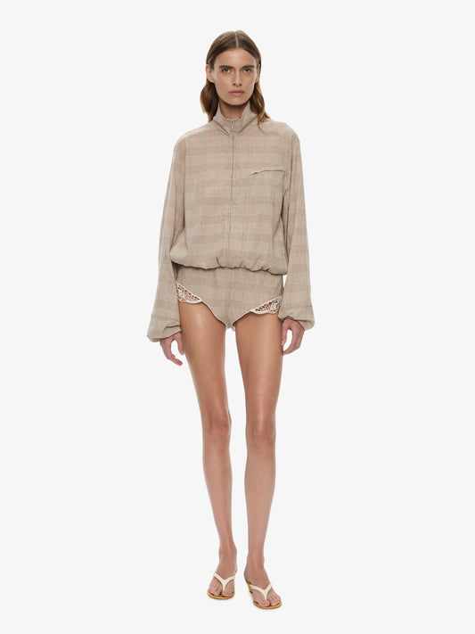Image of Dresses. Product name - Batiste Embroidered Handkerchief One Piece in Check colour by brand - CHRISTOPHER ESBER
