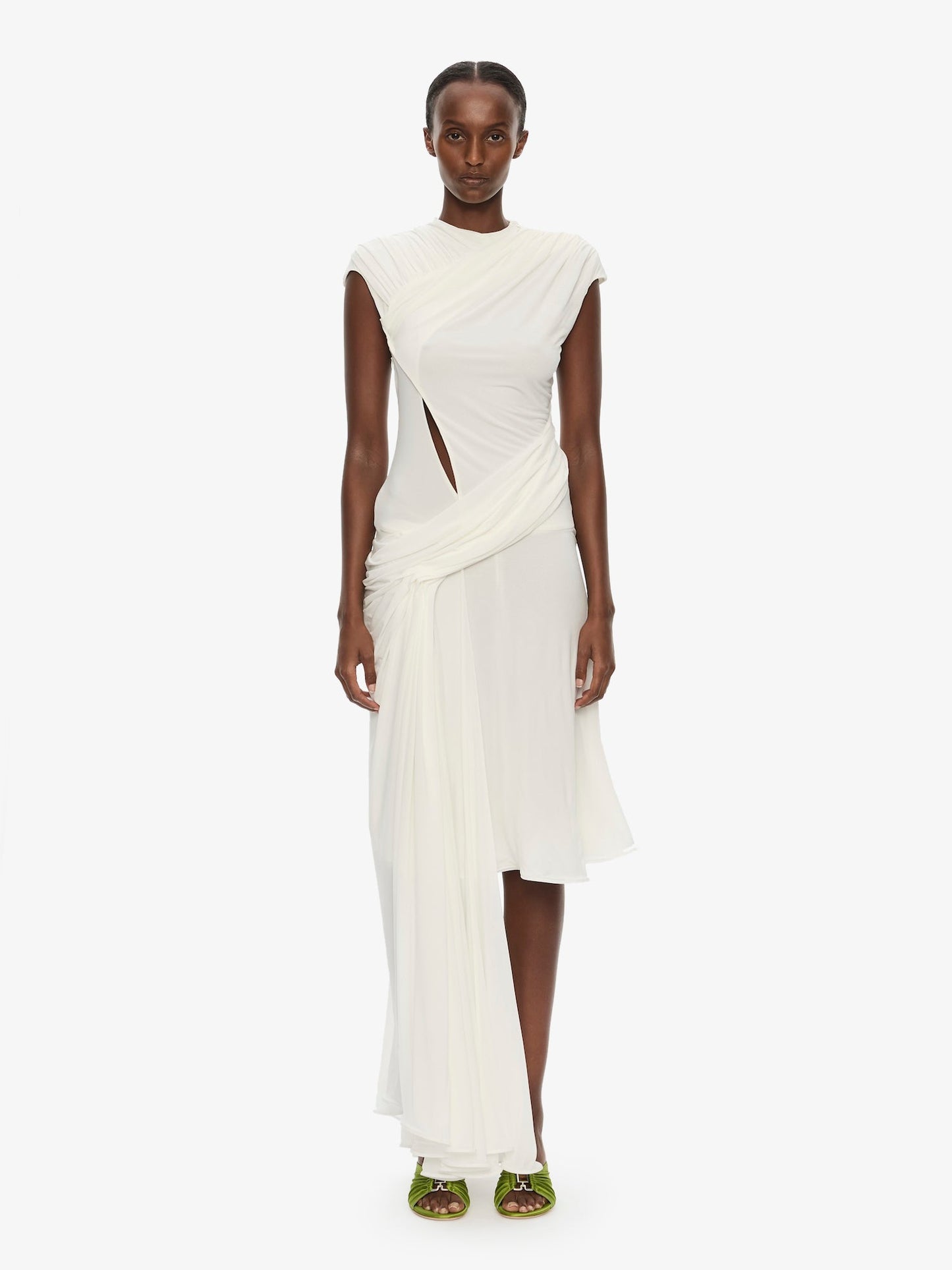 Image of Dresses. Product name - Adriea Tiered Tank Dress in White colour by brand - CHRISTOPHER ESBER