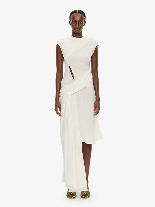 Image of Dresses. Product name - Adriea Tiered Tank Dress in White colour by brand - CHRISTOPHER ESBER