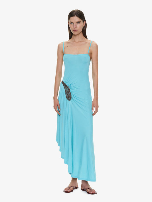 Image of Dresses. Product name - Paisley Lace Rib Cami Dress in Brown colour by brand - CHRISTOPHER ESBER