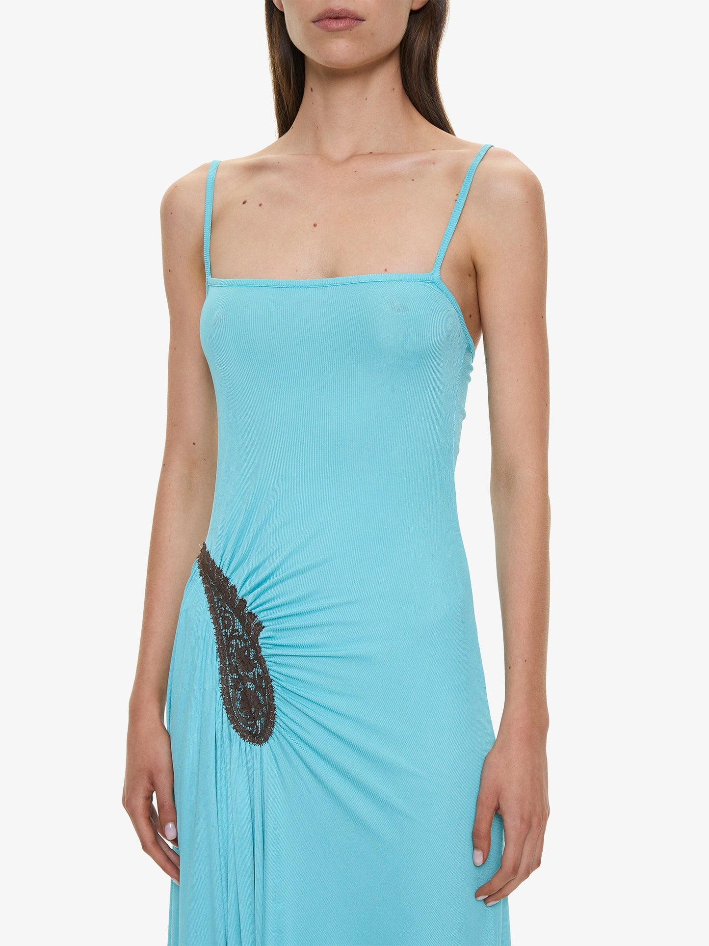 CHRISTOPHER ESBER Paisley Lace Rib Cami Dress (Brown)