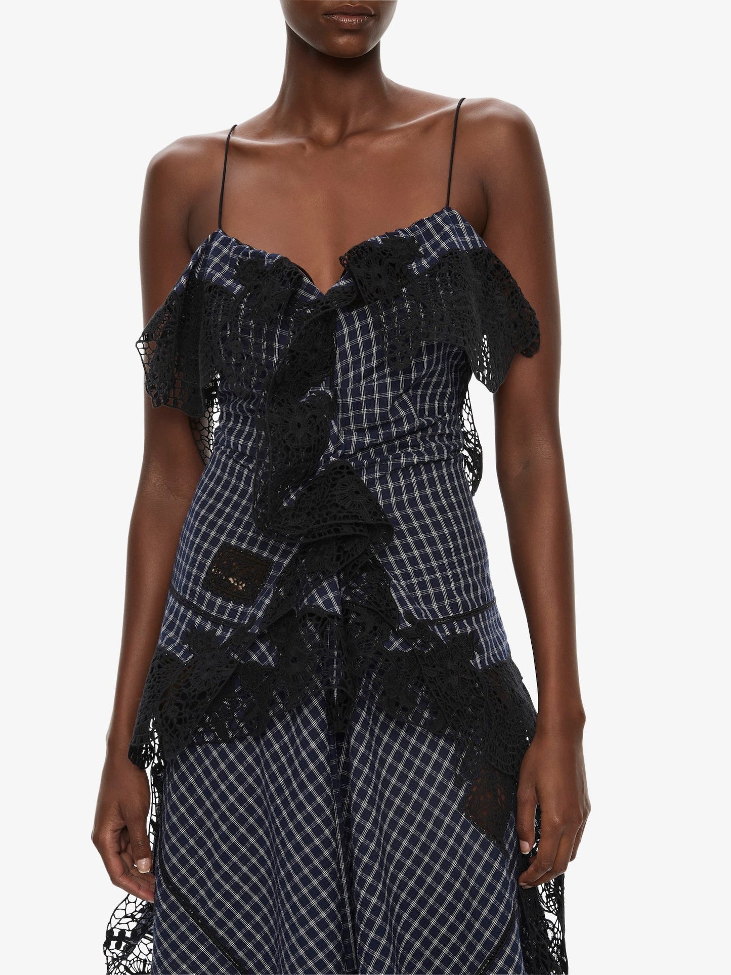 CHRISTOPHER ESBER Embroidered Handkerchief Envelope Cami Dress (Check)