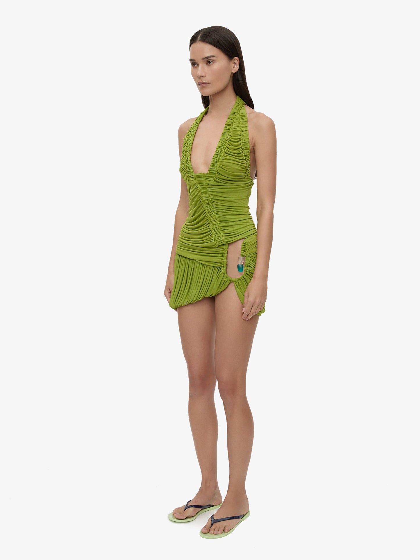 CHRISTOPHER ESBER Beach Glass Bubble Mini Dress (Green)