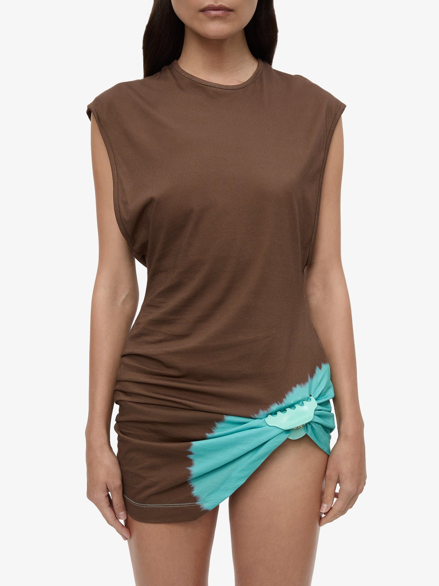CHRISTOPHER ESBER Tie Dye Snap Clip Tank Dress (Turquoise)