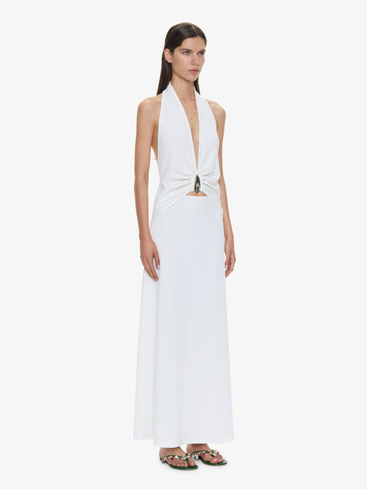 CHRISTOPHER ESBER Crystal Pendant Tank Dress (White)