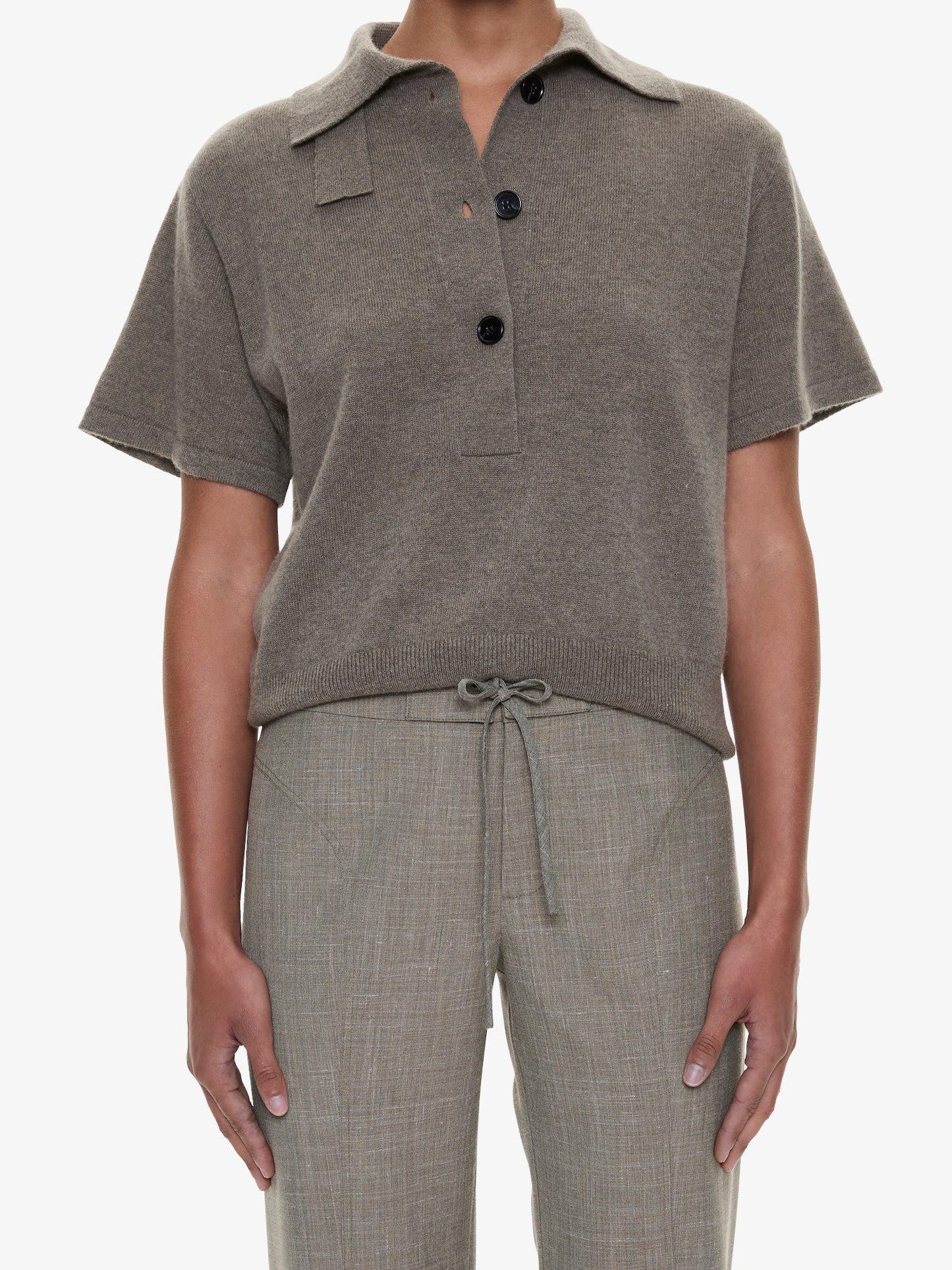 CHRISTOPHER ESBER Cashmere Knit Polo (Ash)