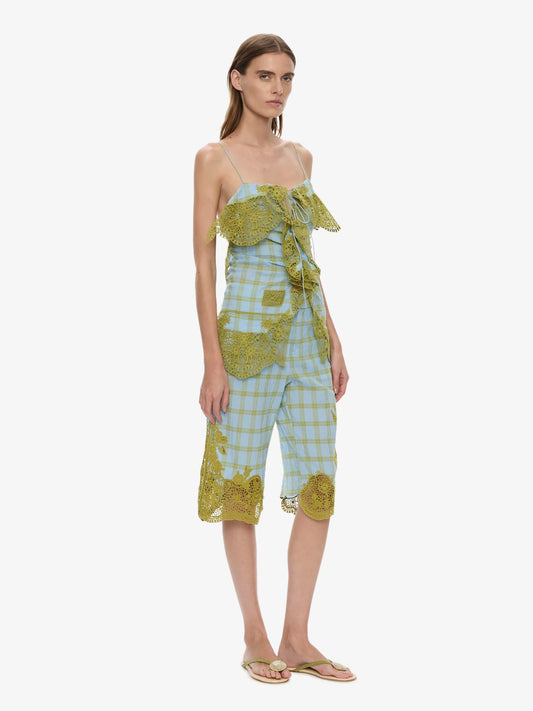 CHRISTOPHER ESBER Maya Embroidered Handkerchief Shorts (Check)