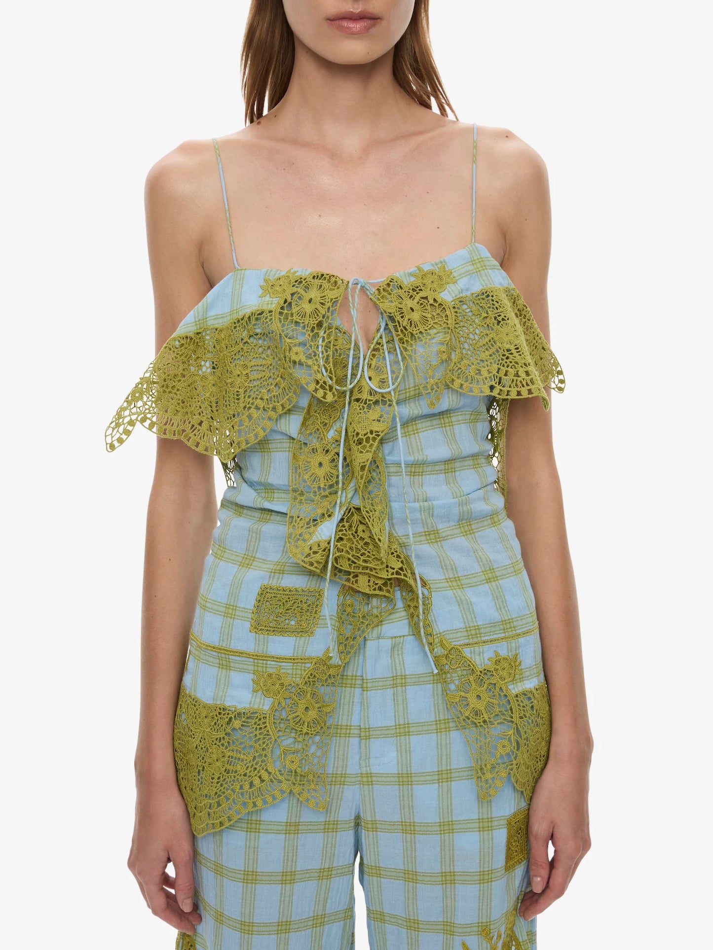 CHRISTOPHER ESBER Maya Embroidered Handkerchief Shorts (Check)