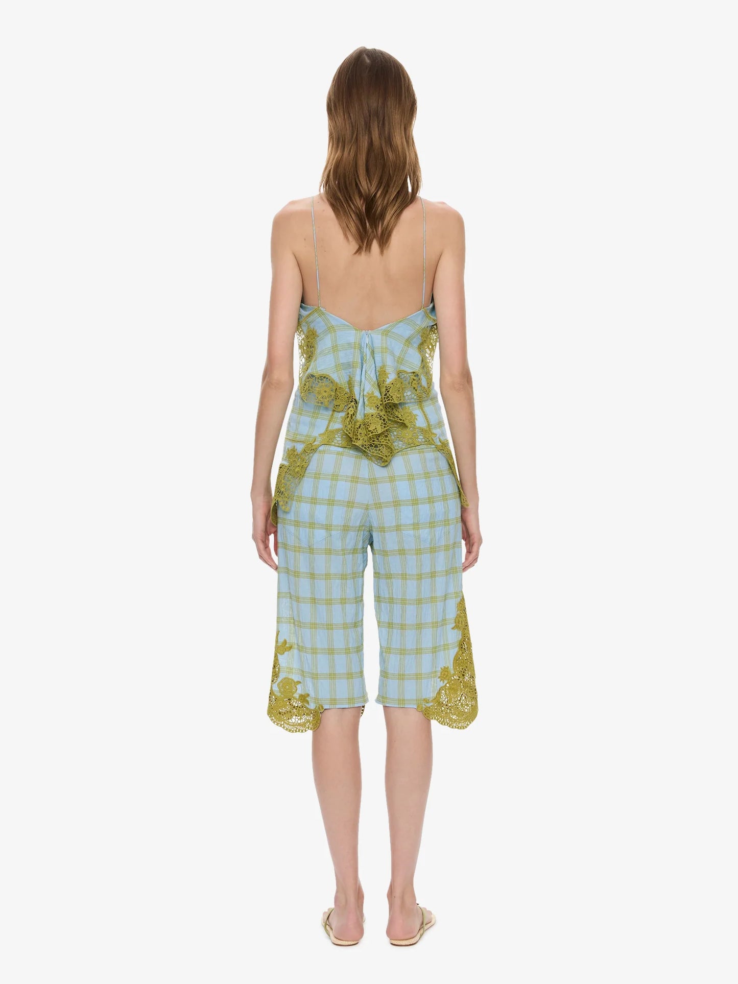 CHRISTOPHER ESBER Maya Embroidered Handkerchief Shorts (Check)