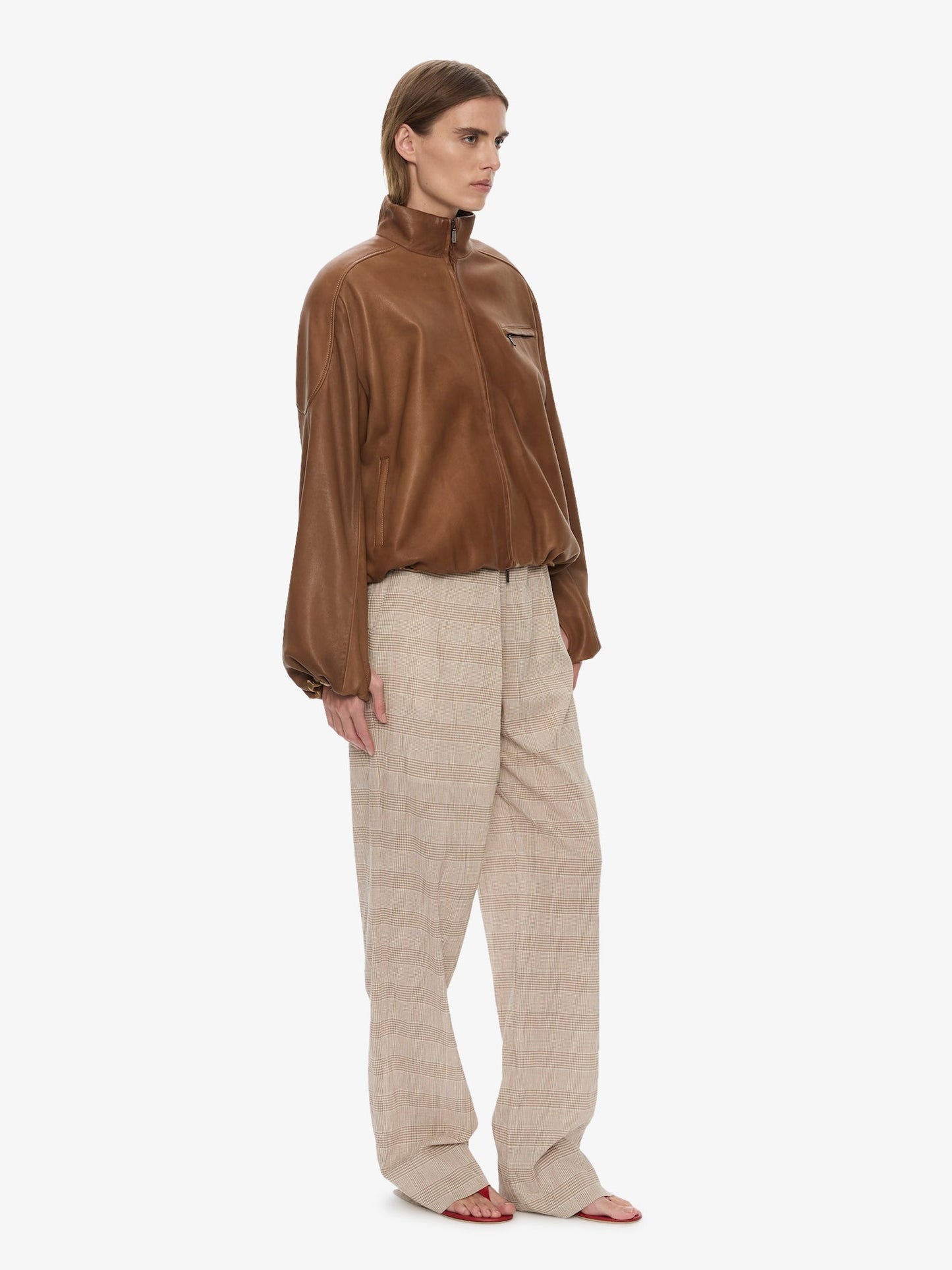 CHRISTOPHER ESBER Dannie Leather Bomber (Mud)