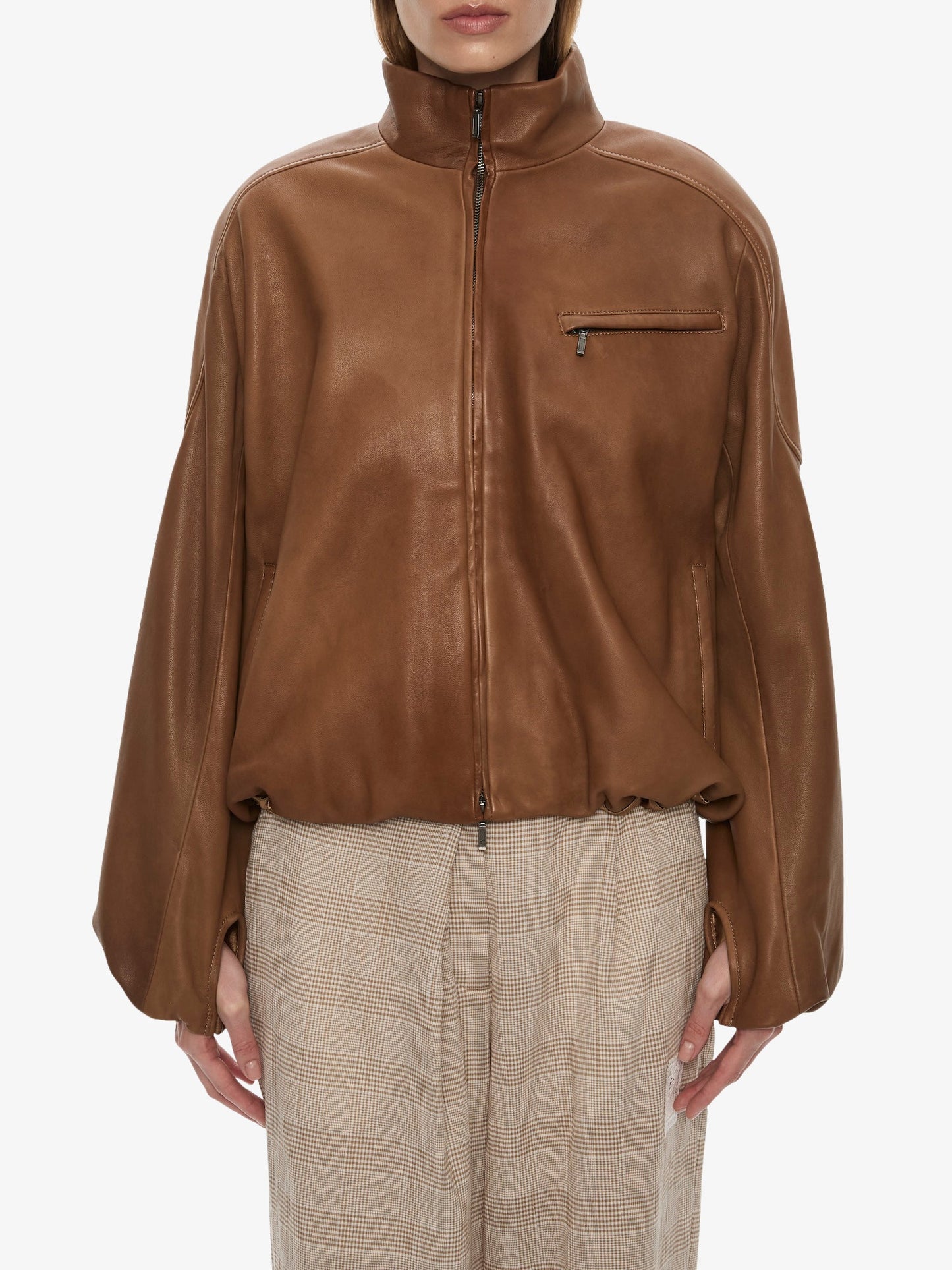 CHRISTOPHER ESBER Dannie Leather Bomber (Mud)