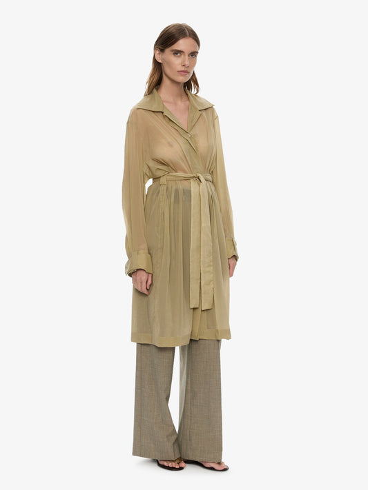 CHRISTOPHER ESBER Lucent Mottled Sheer Chore Jacket (Moss)