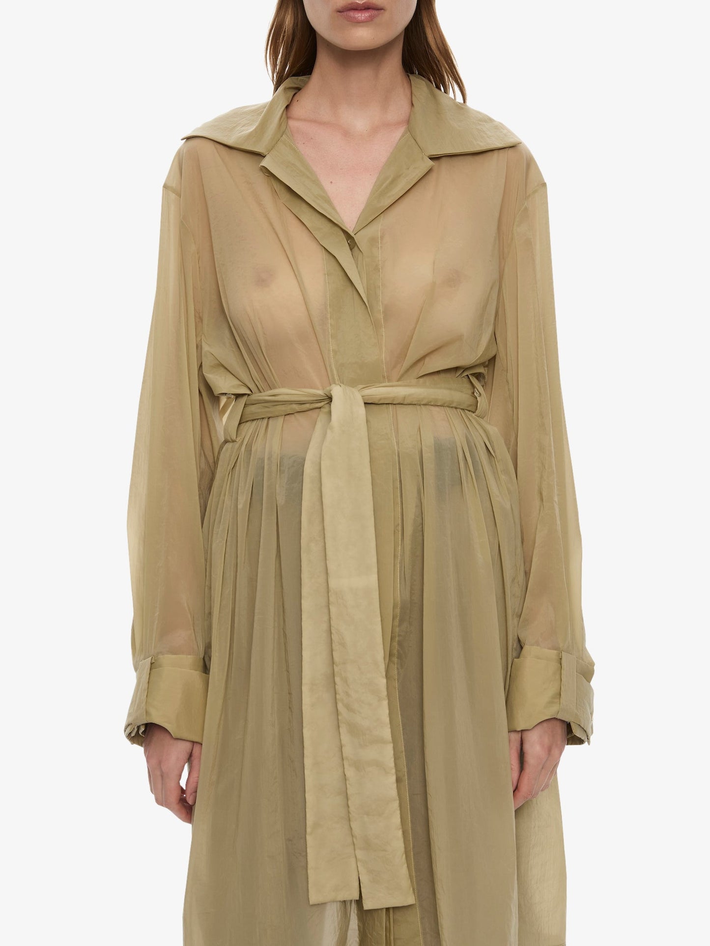 CHRISTOPHER ESBER Lucent Mottled Sheer Chore Jacket (Moss)