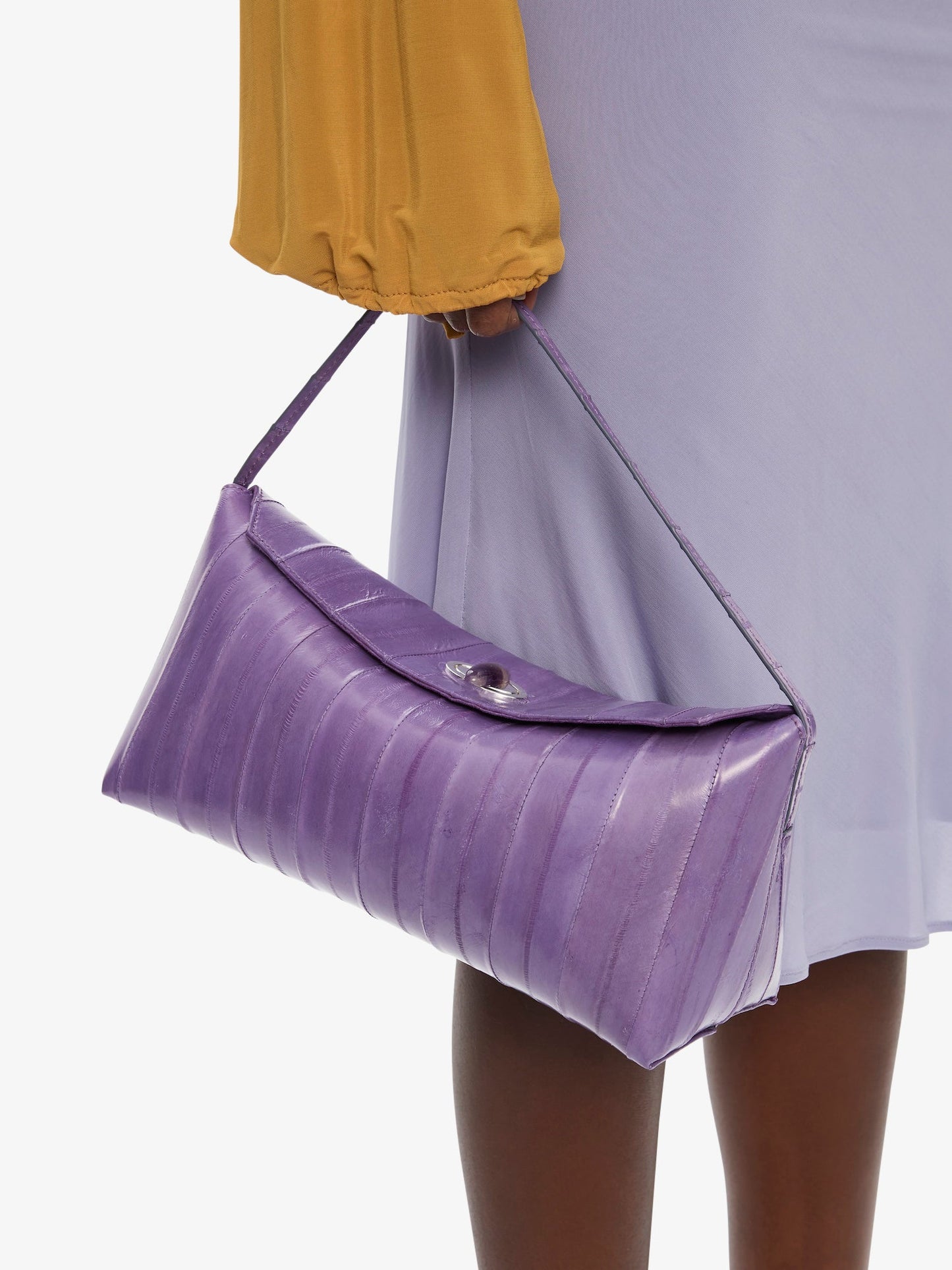 CHRISTOPHER ESBER Doba Quartz Turnlock Eel Shoulder Bag (Amethyst)