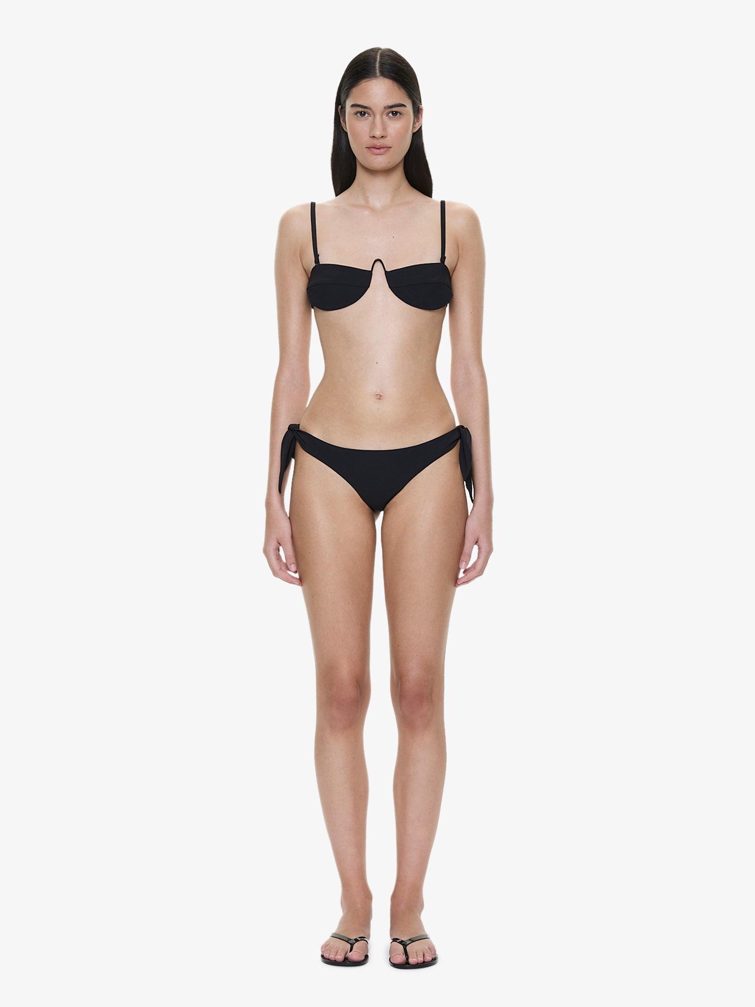 Image of Swimwear. Product name - Porto Side Tie Brief in Black colour by brand - CHRISTOPHER ESBER