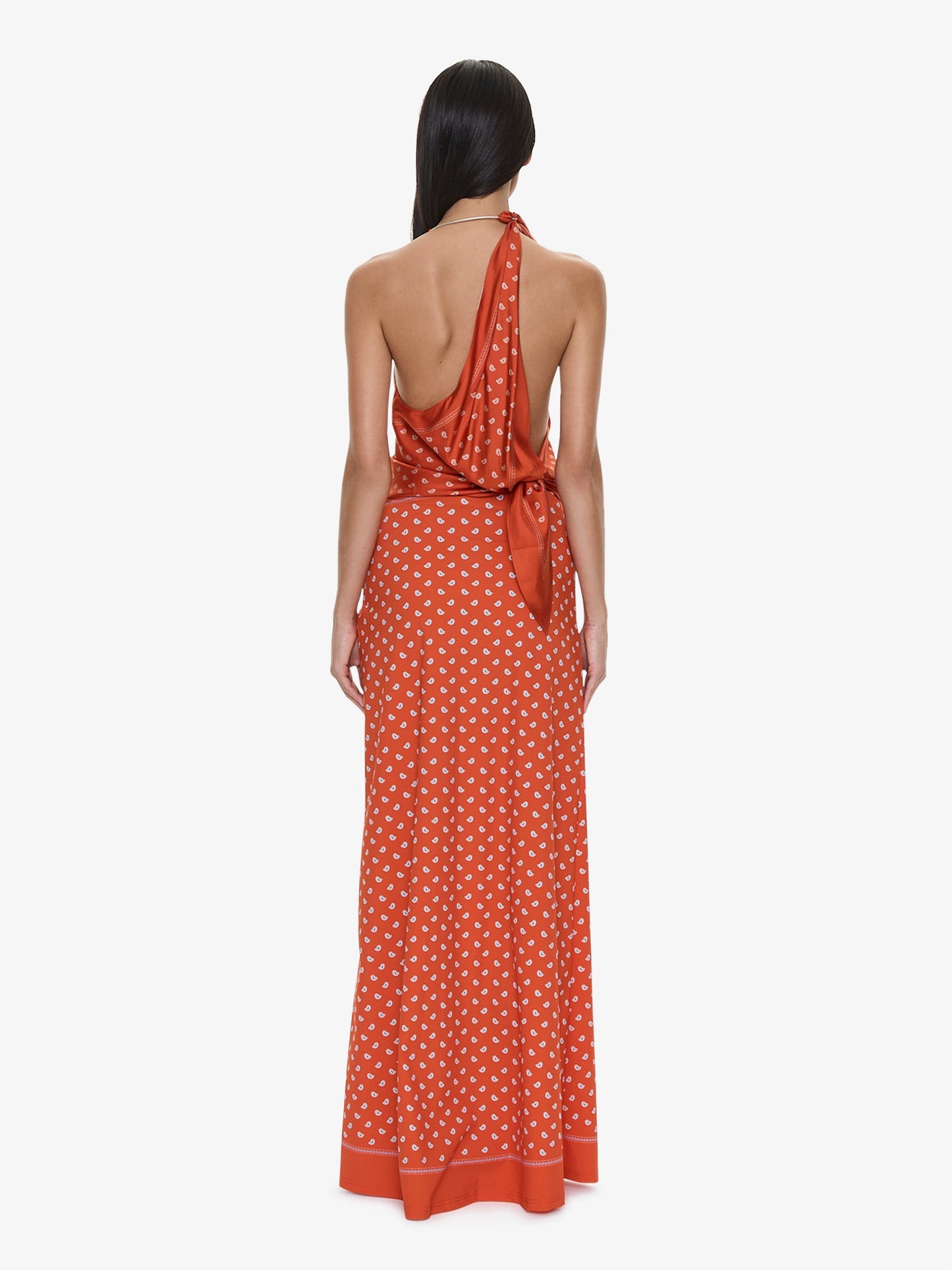 CHRISTOPHER ESBER Bandana Ruched Orbit Skirt (Carnelian)