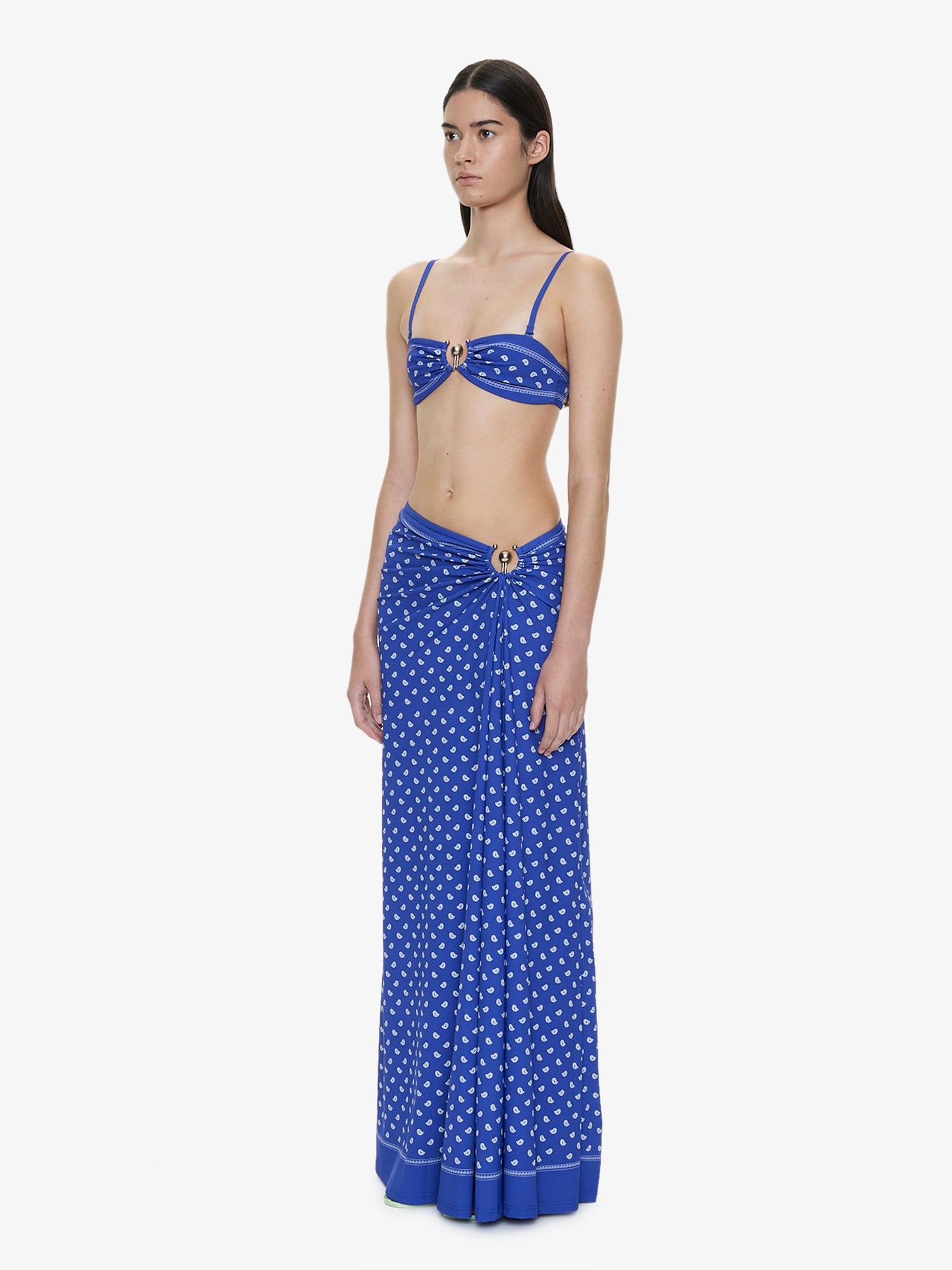 CHRISTOPHER ESBER Bandana Ruched Orbit Skirt (Print)