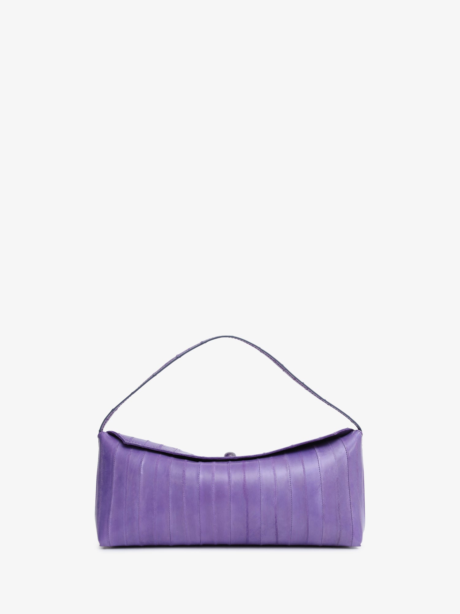 Image of Bags. Product name - Doba Quartz Turnlock Eel Shoulder Bag in Amethyst colour by brand - CHRISTOPHER ESBER