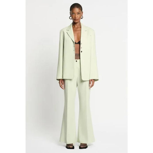 Image of a model wearing Outerwear. Productname: Aquarelle Blazer in Mint colour by brand - sass and bide