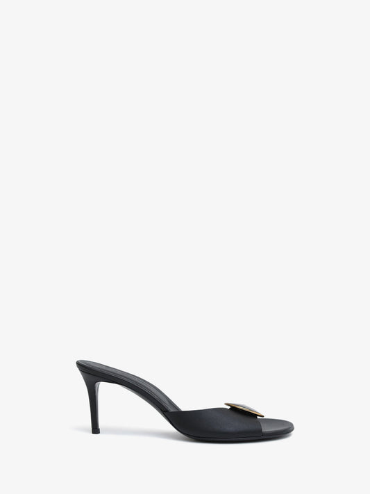 Image of Sandals. Product name - Aura Quartz Mule in Black colour by brand - CHRISTOPHER ESBER