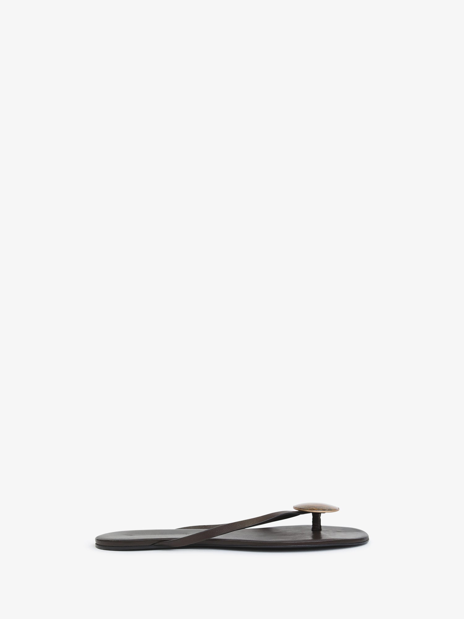 Image of Sandals. Product name - Aura Quartz Flip Flop in Carob colour by brand - CHRISTOPHER ESBER