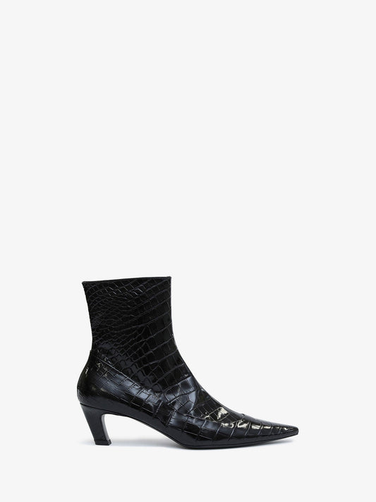 Image of Boots. Product name - Corte Embossed Ankle Boot in Black colour by brand - CHRISTOPHER ESBER