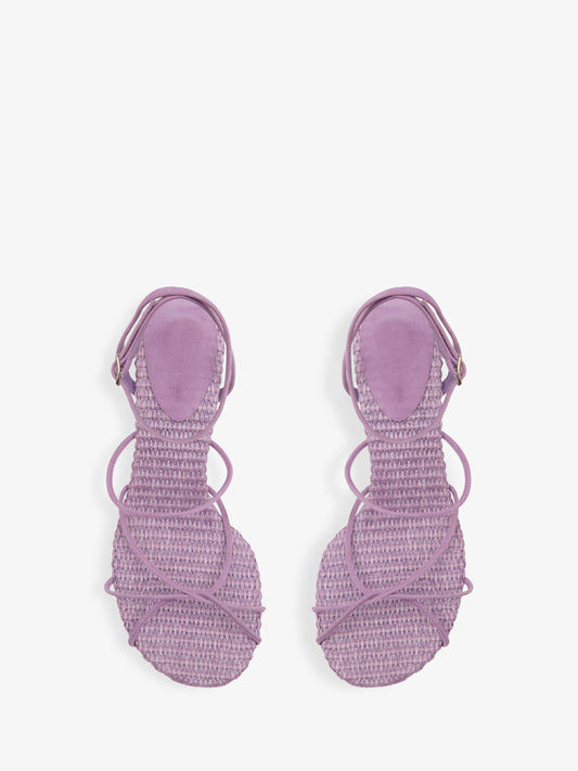 CHRISTOPHER ESBER Blaze Raffia Suede Heel (Pink)