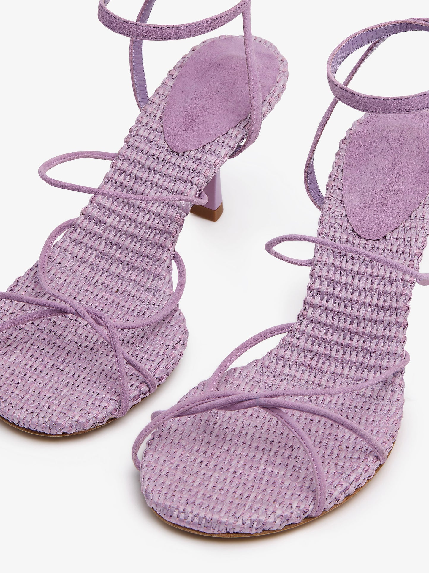CHRISTOPHER ESBER Blaze Raffia Suede Heel (Pink)