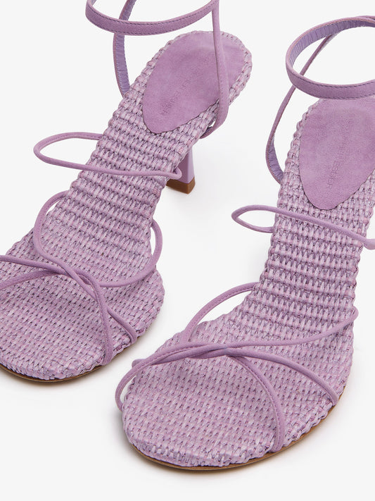 CHRISTOPHER ESBER Blaze Raffia Suede Heel (Pink)
