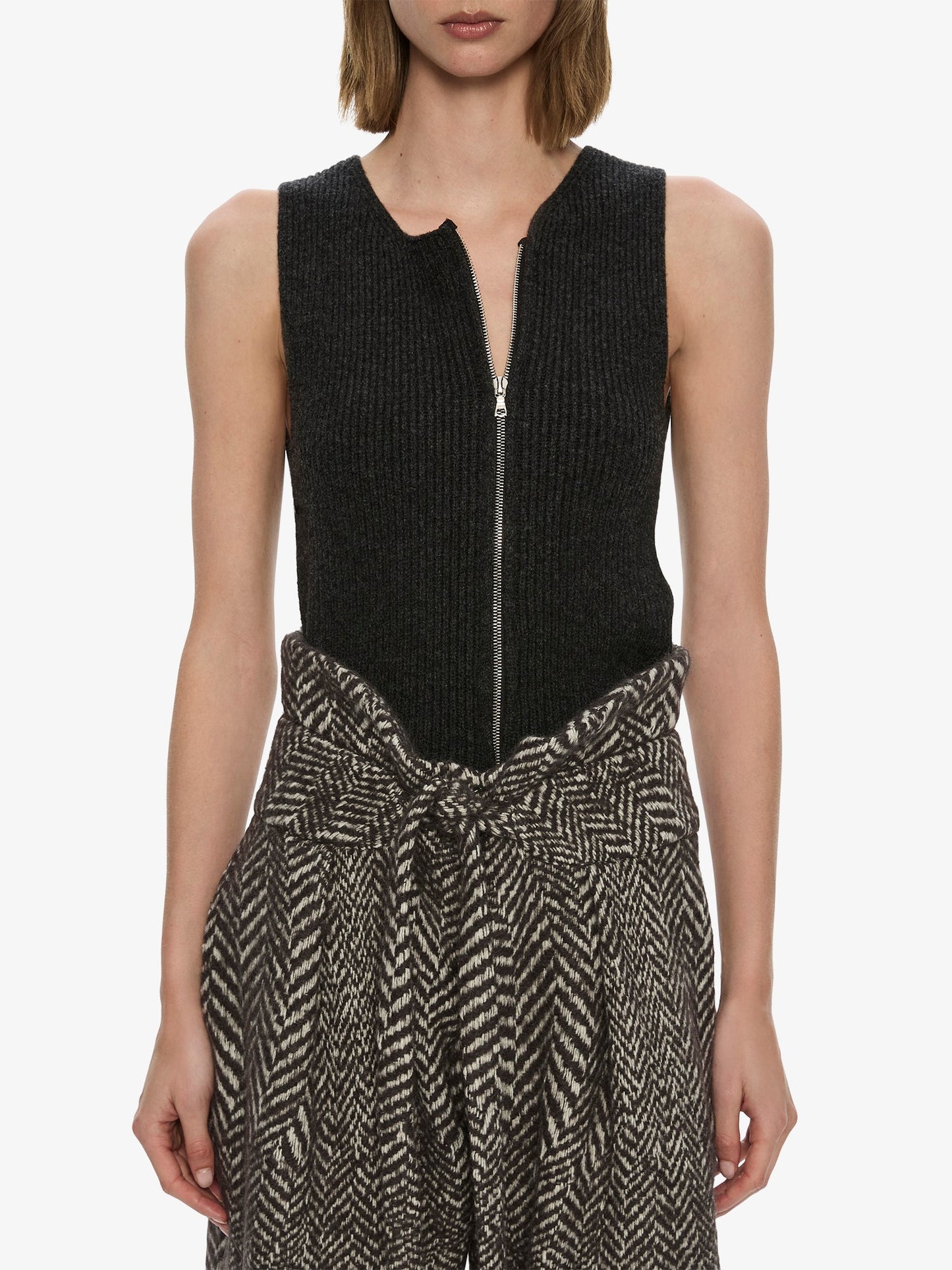 CHRISTOPHER ESBER Isolde Zipped Tank (Charcoal)