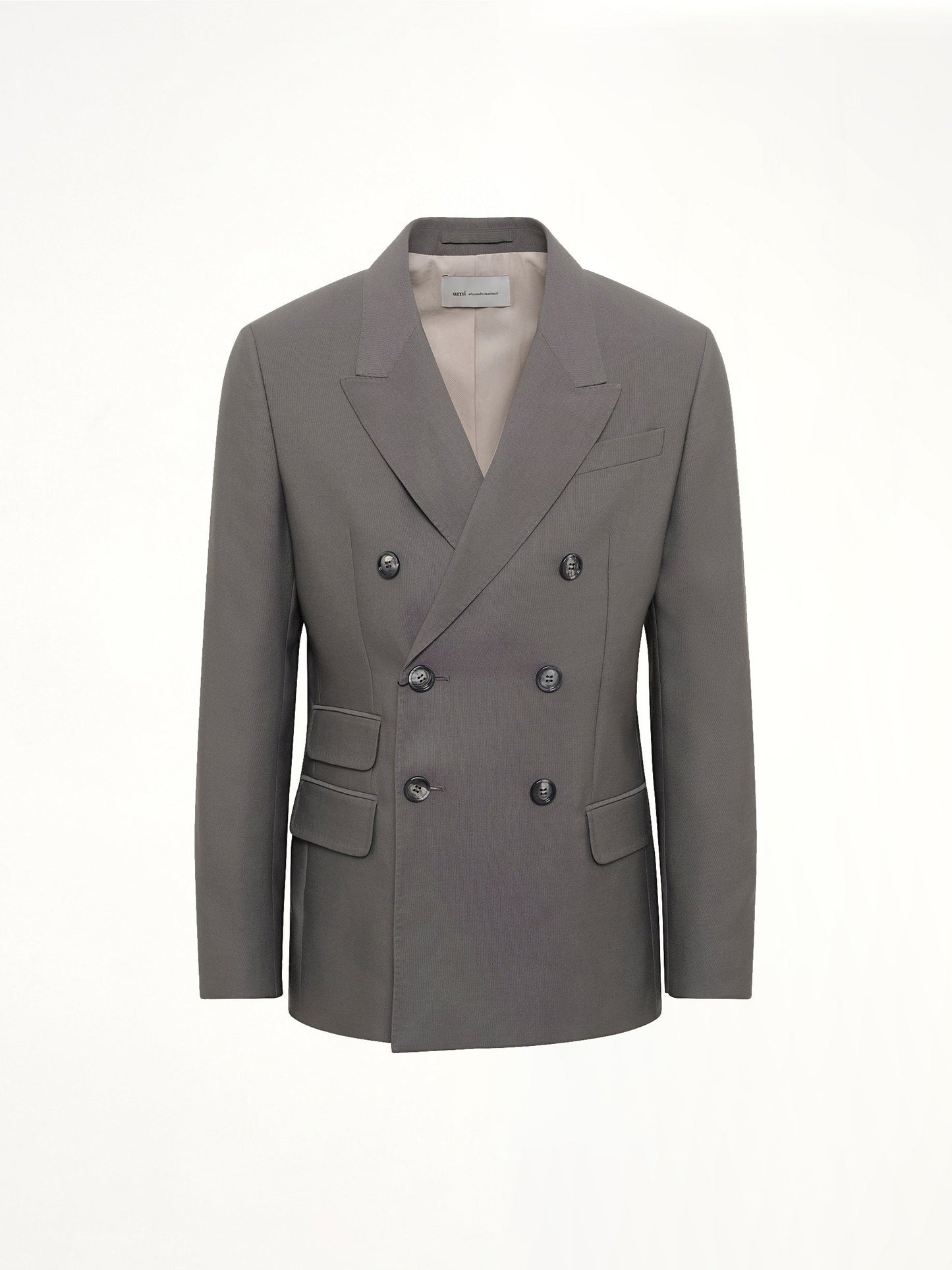 AMI PARIS Straight Double Breasted Jacket (Grey)