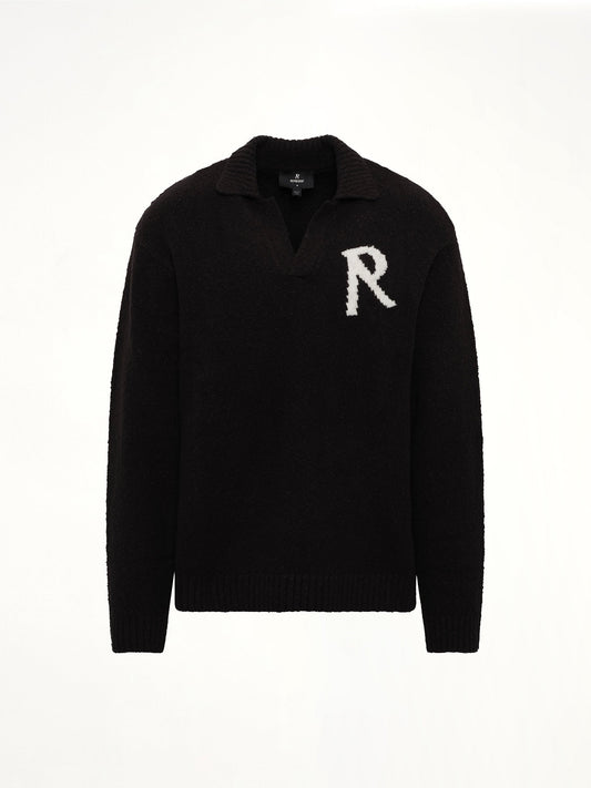 REPRESENT Knitted Boucle Polo (Black)