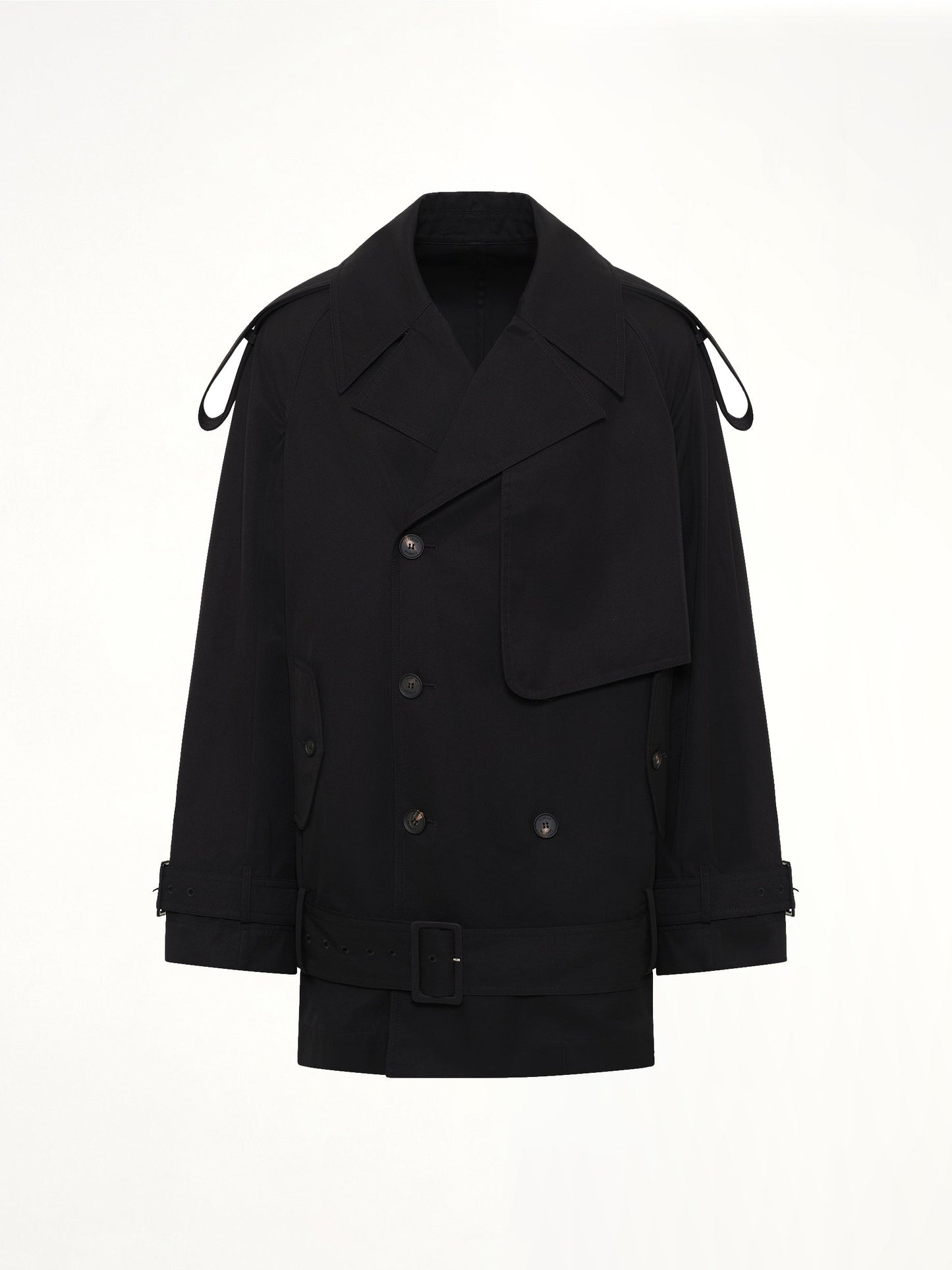 EGONLAB Unlined Technical Trench Coat (Black)