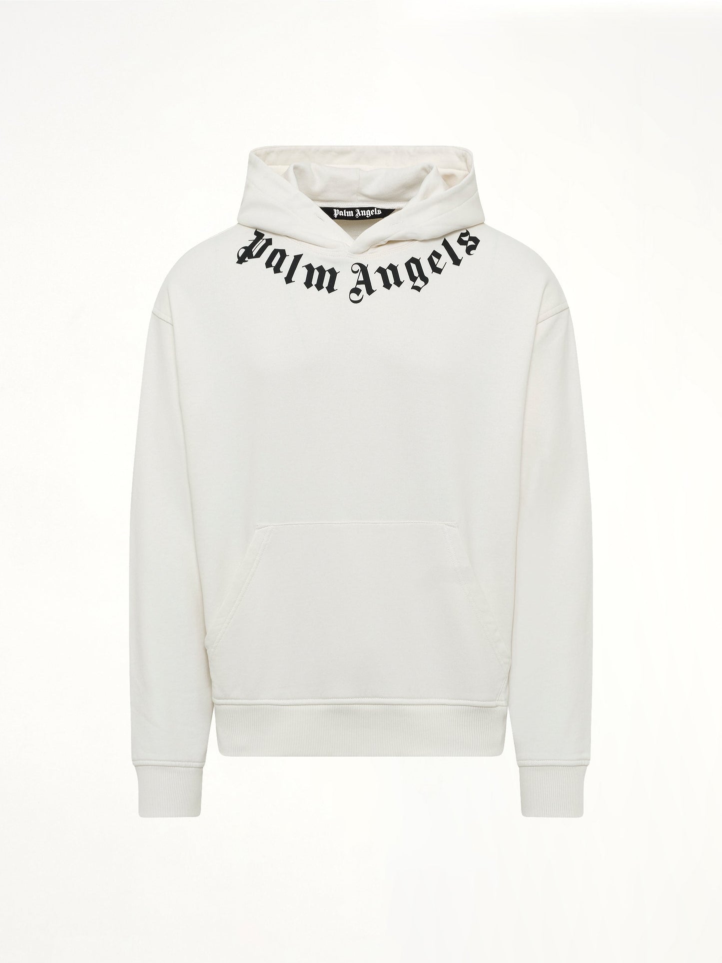 PALM ANGELS Neck Logo Regular Hoodie (White)