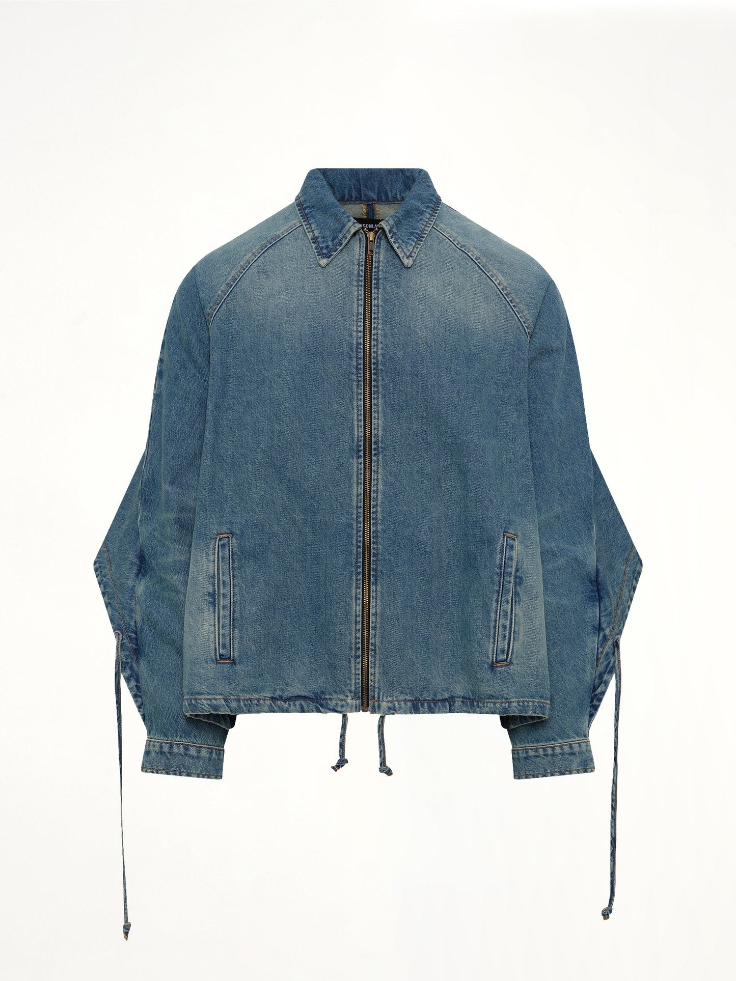 EGONLAB Convertible Hooded Denim Jacket (Blue)